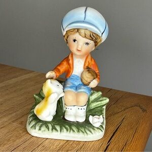 Vintage HOMCO Boy with cat